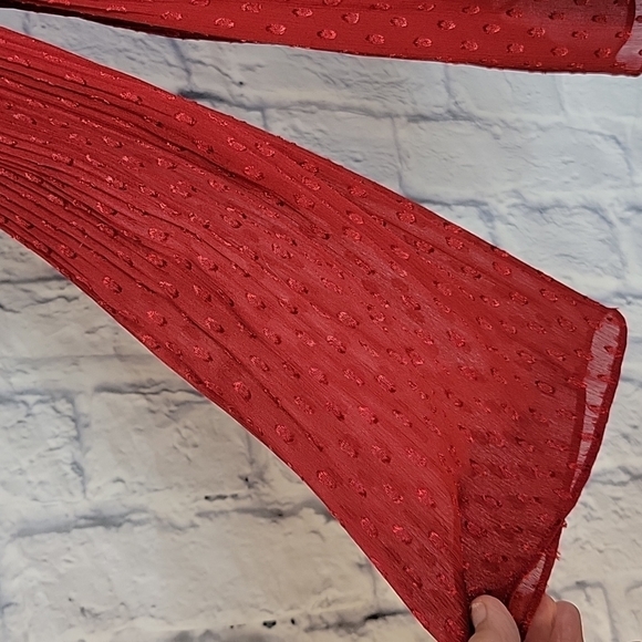 MAX STUDIO Red Abstract Crinkled Blouse Small‎ - Picture 3 of 6